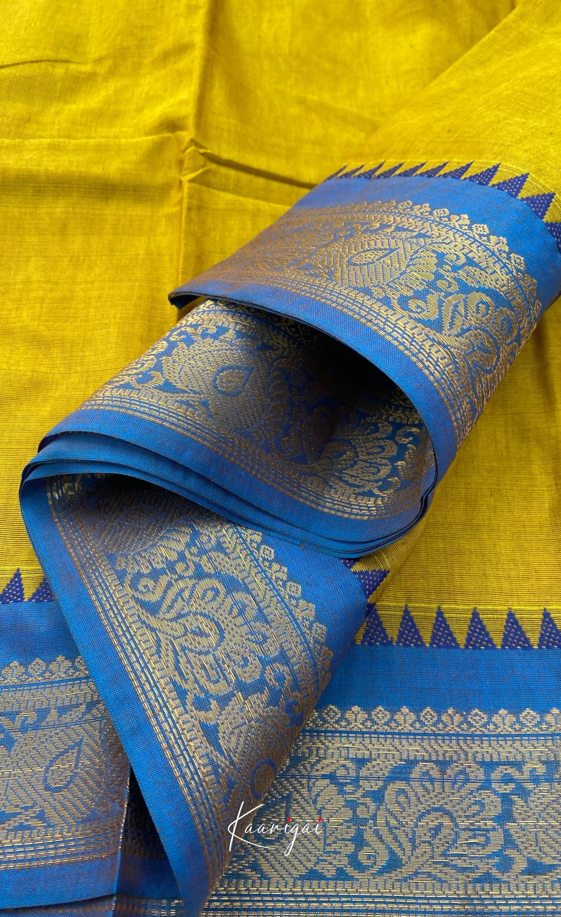 Chettinad Cotton Saree - Yellow tone Sarees