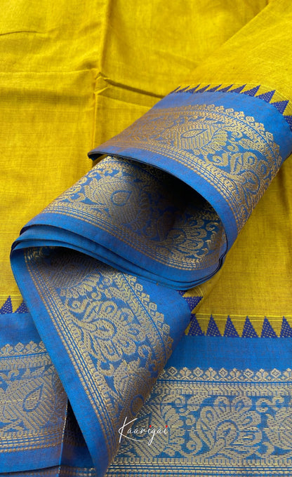 Chettinad Cotton Saree - Yellow tone Sarees
