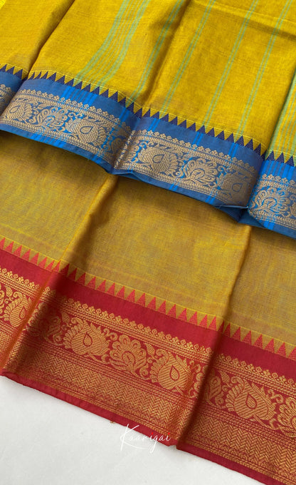 Chettinad Cotton Saree - Yellow tone Sarees