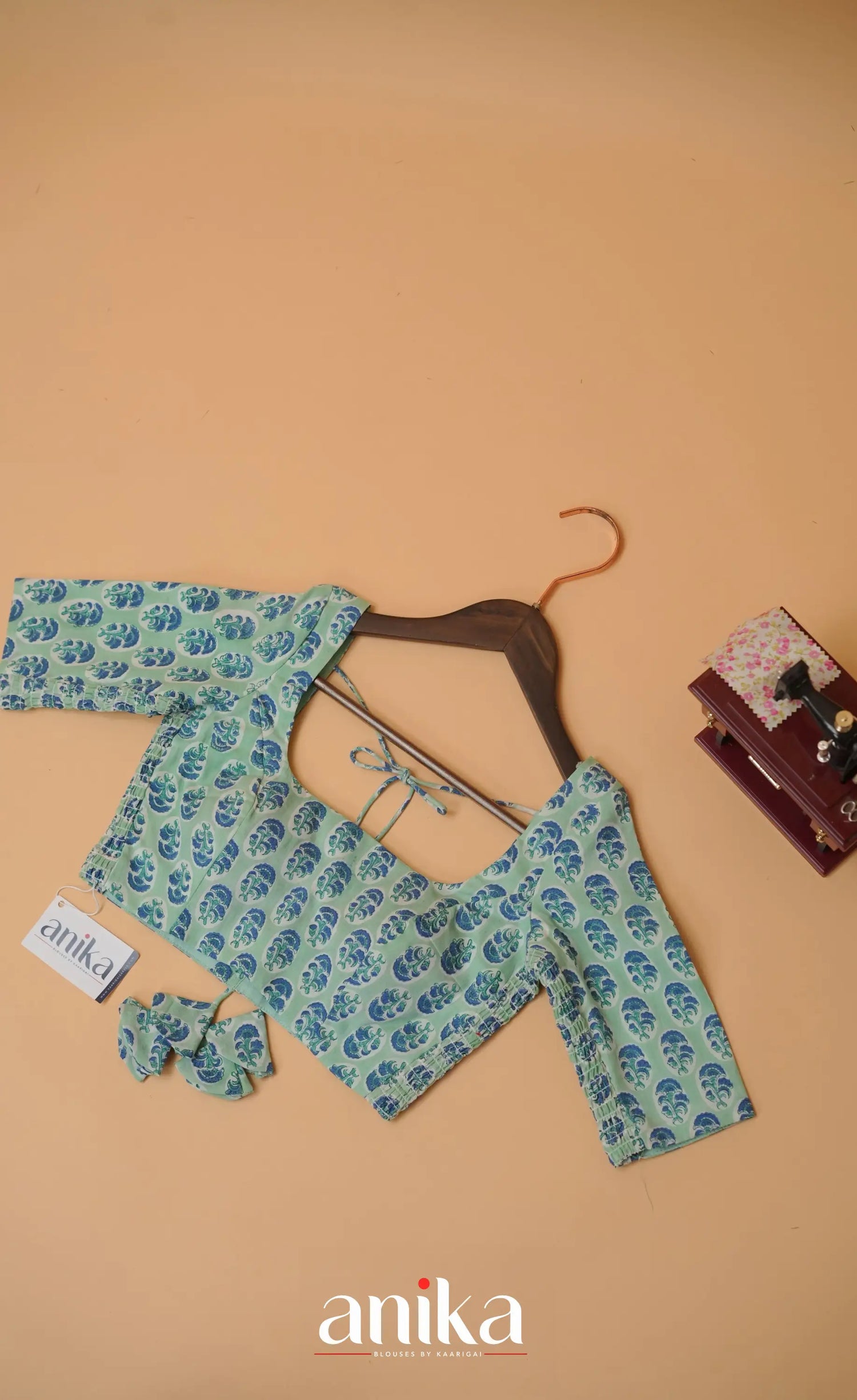 Jaipur Hand Block Printed Stretchable Blouse - white shade