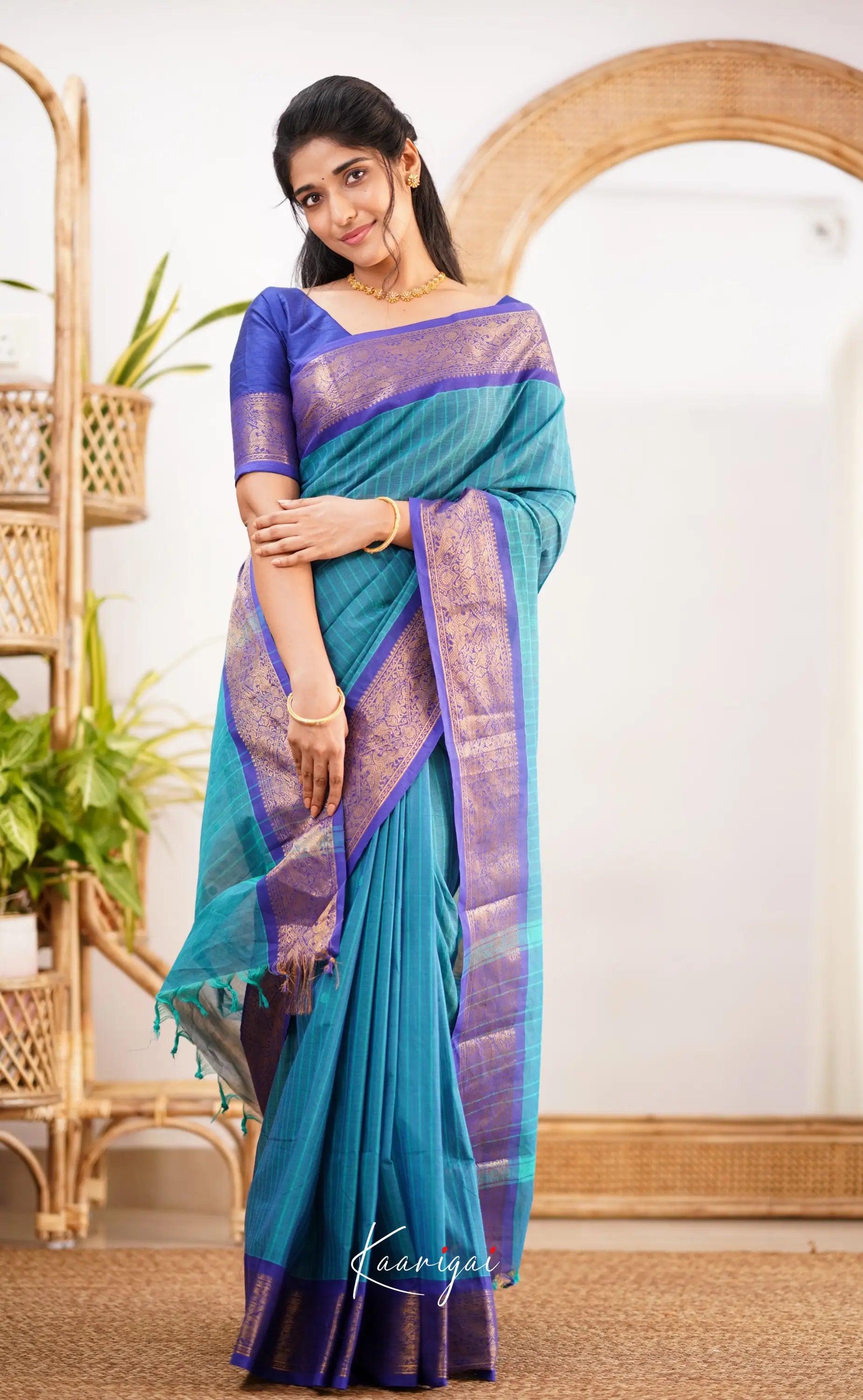 Kamakshi Light Blue Shade And Bright Tone Sarees