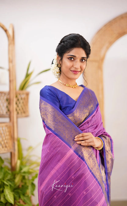 Kamakshi Purple Shade And Bright Blue Tone Sarees