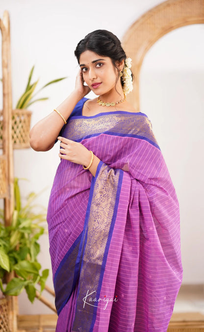 Kamakshi Purple Shade And Bright Blue Tone Sarees