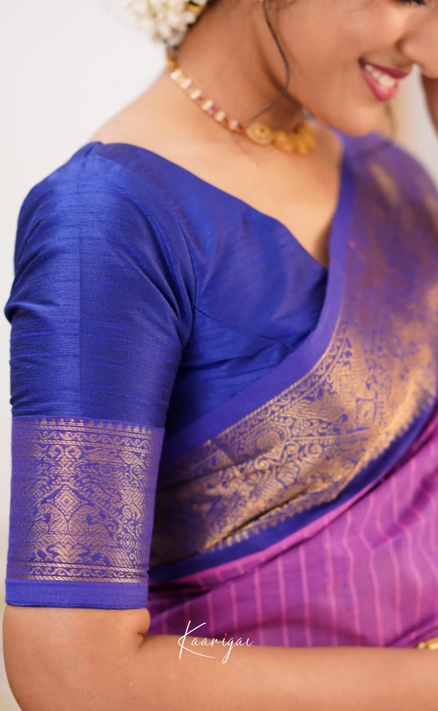 Kamakshi Purple Shade And Bright Blue Tone Sarees