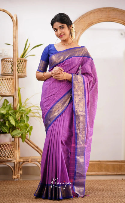 Kamakshi Purple Shade And Bright Blue Tone Sarees