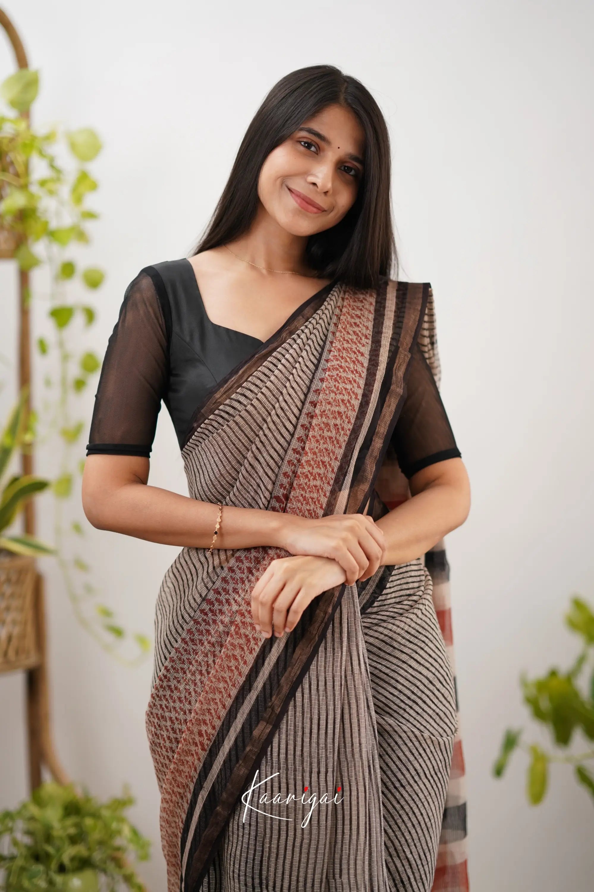 Kamali Kota Saree - Beige And Black Sarees