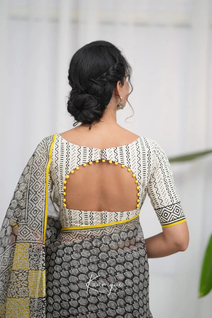 Kamali Kota Saree - Black and Yellow Sarees
