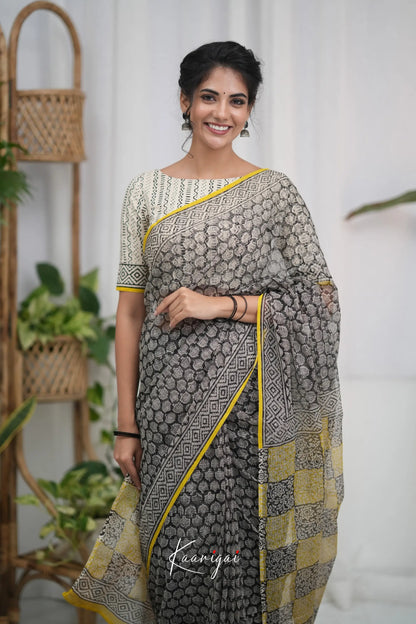 Kamali Kota Saree - Black and Yellow Sarees