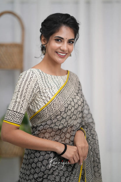 Kamali Kota Saree - Black and Yellow Sarees