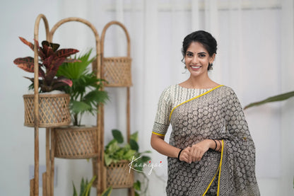 Kamali Kota Saree - Black and Yellow Sarees