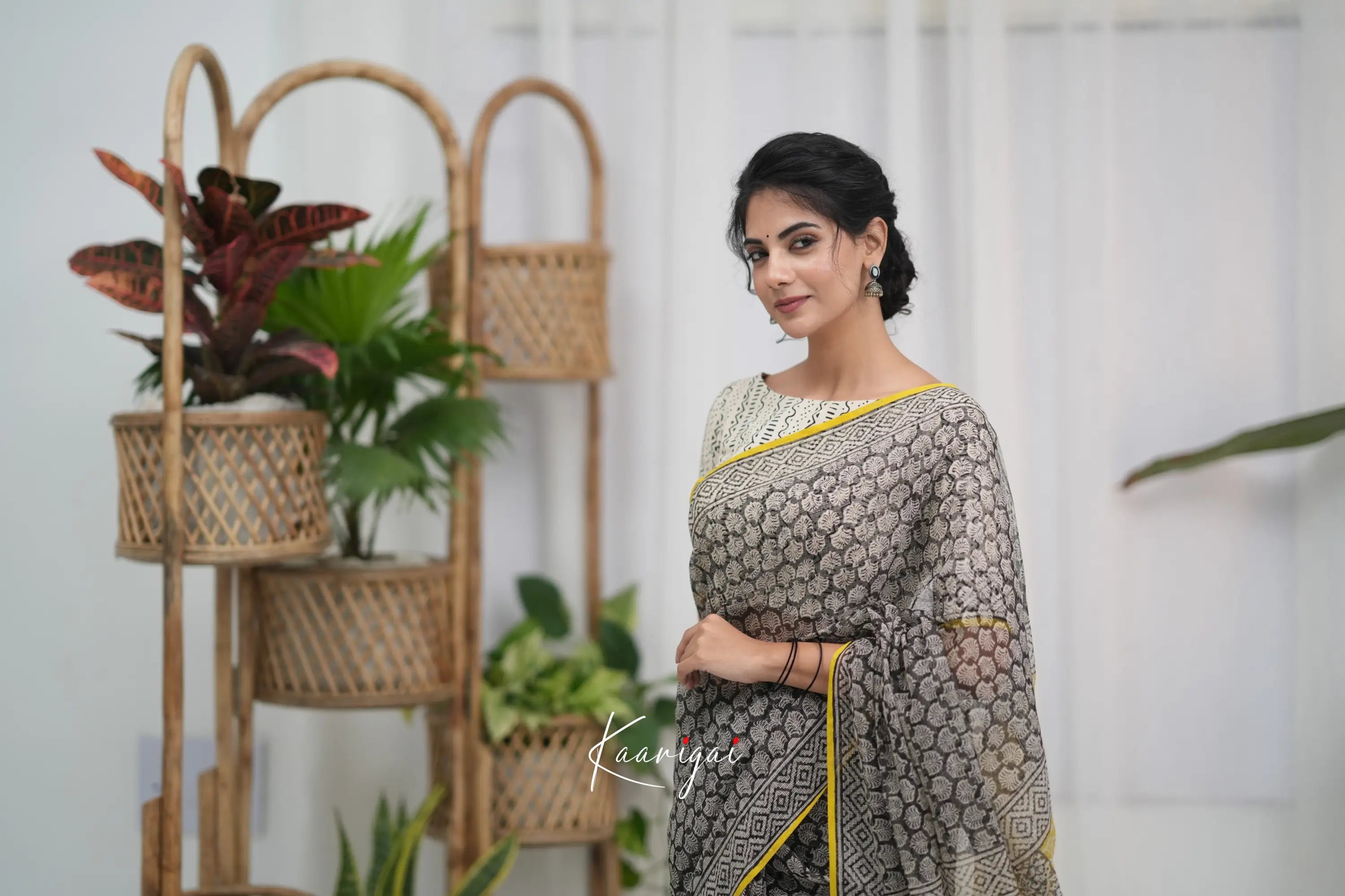 Kamali Kota Saree - Black and Yellow Sarees