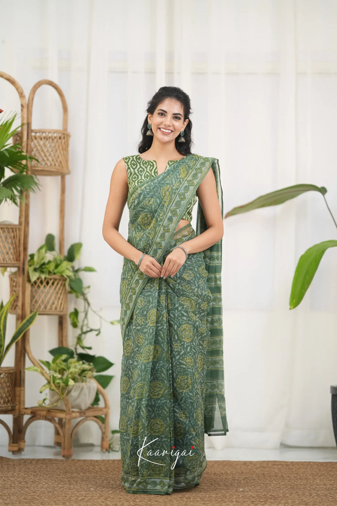 Kamali Kota Saree - Dark Green Sarees