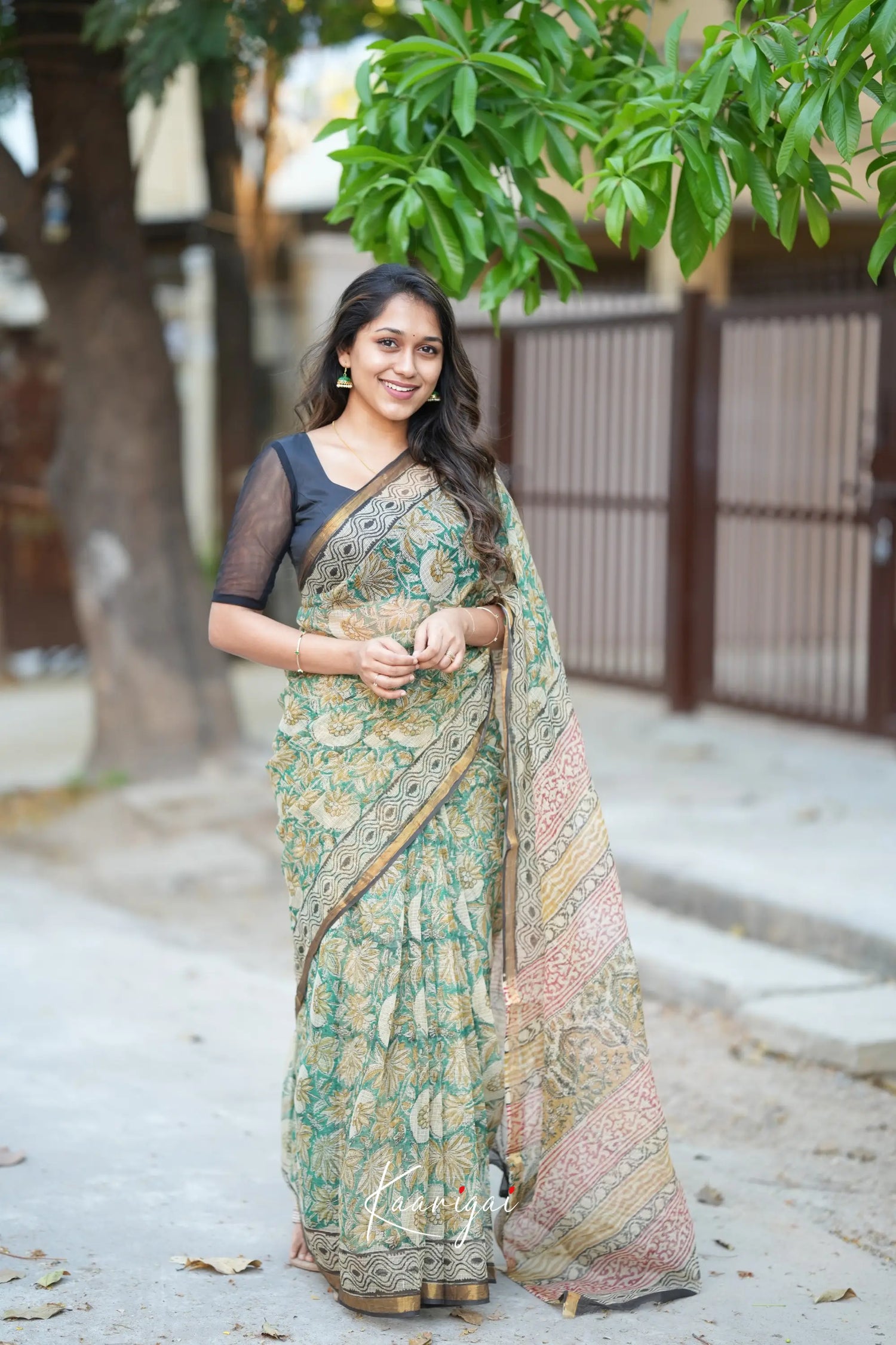 Kamali Kota Saree - Green And Mustard Sarees