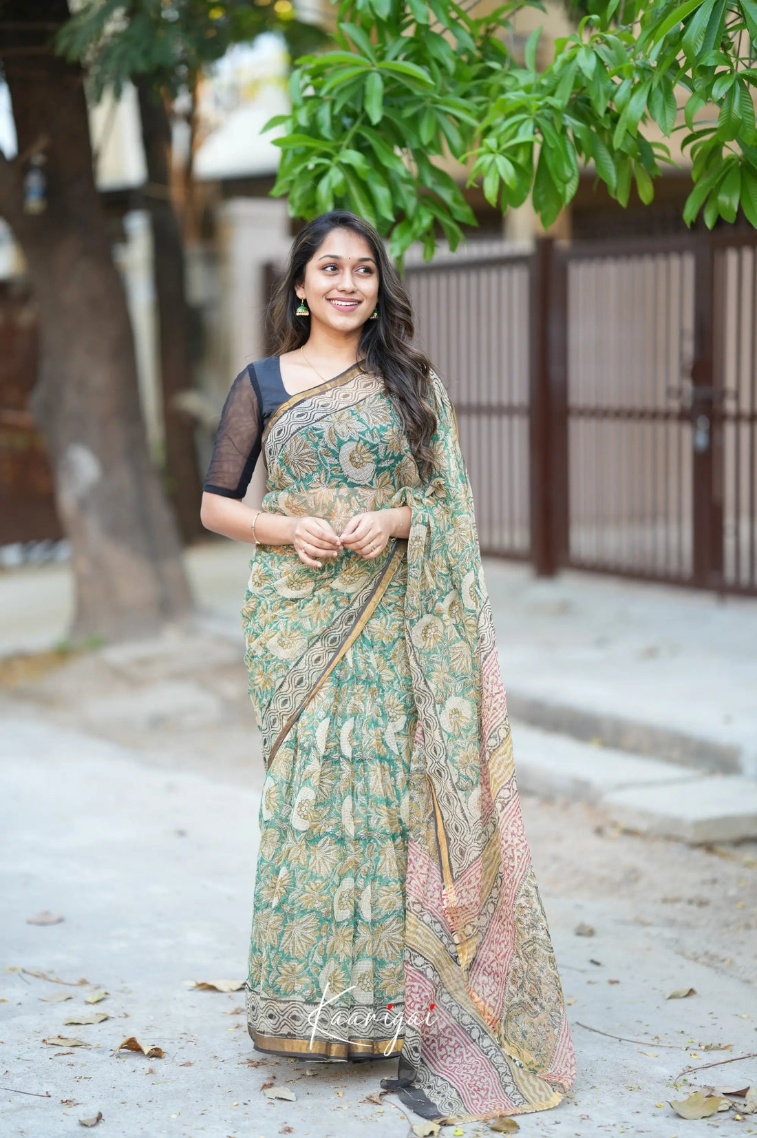 Kamali Kota Saree - Green And Mustard Sarees