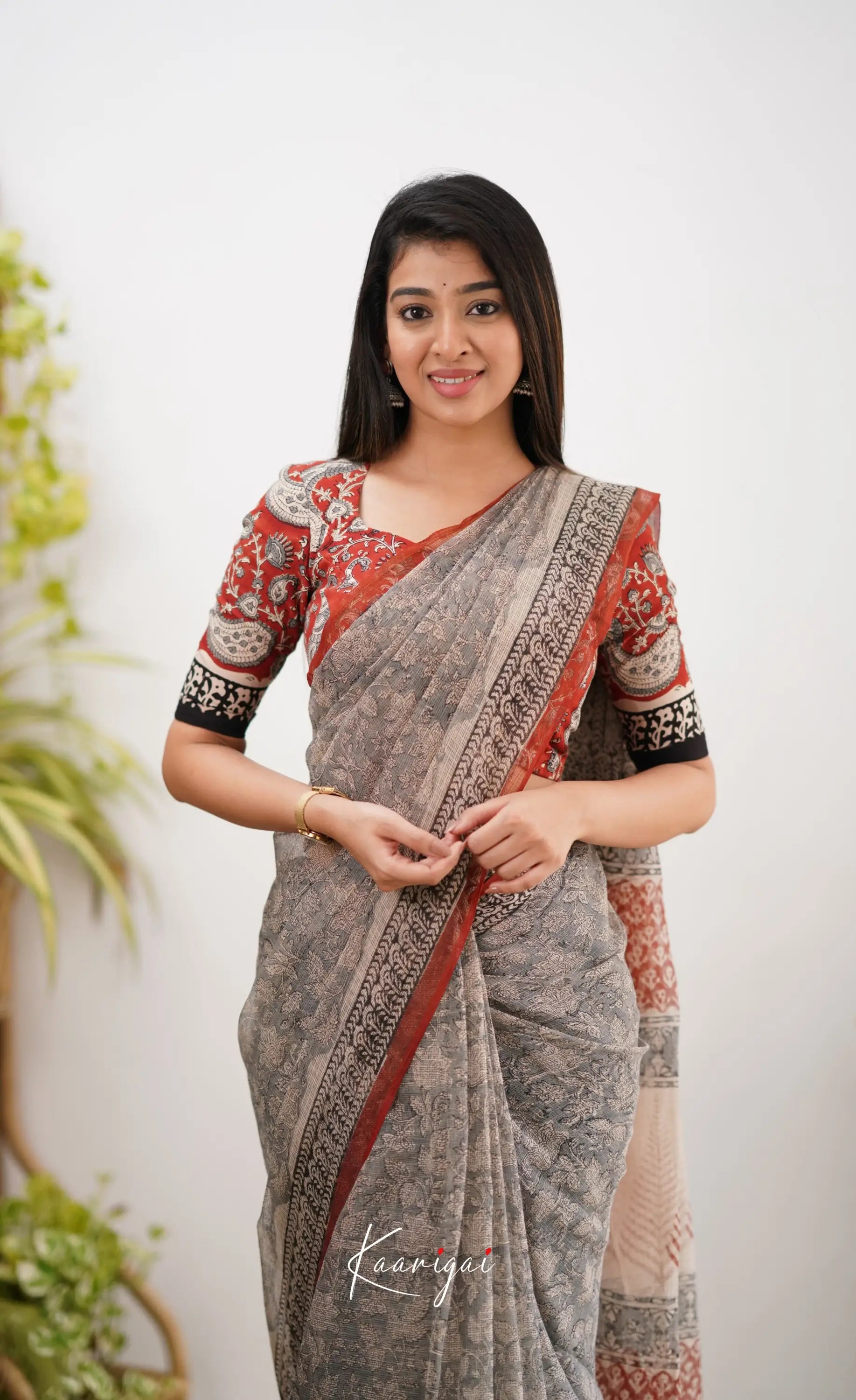 Kamali Kota Saree - Grey Sarees