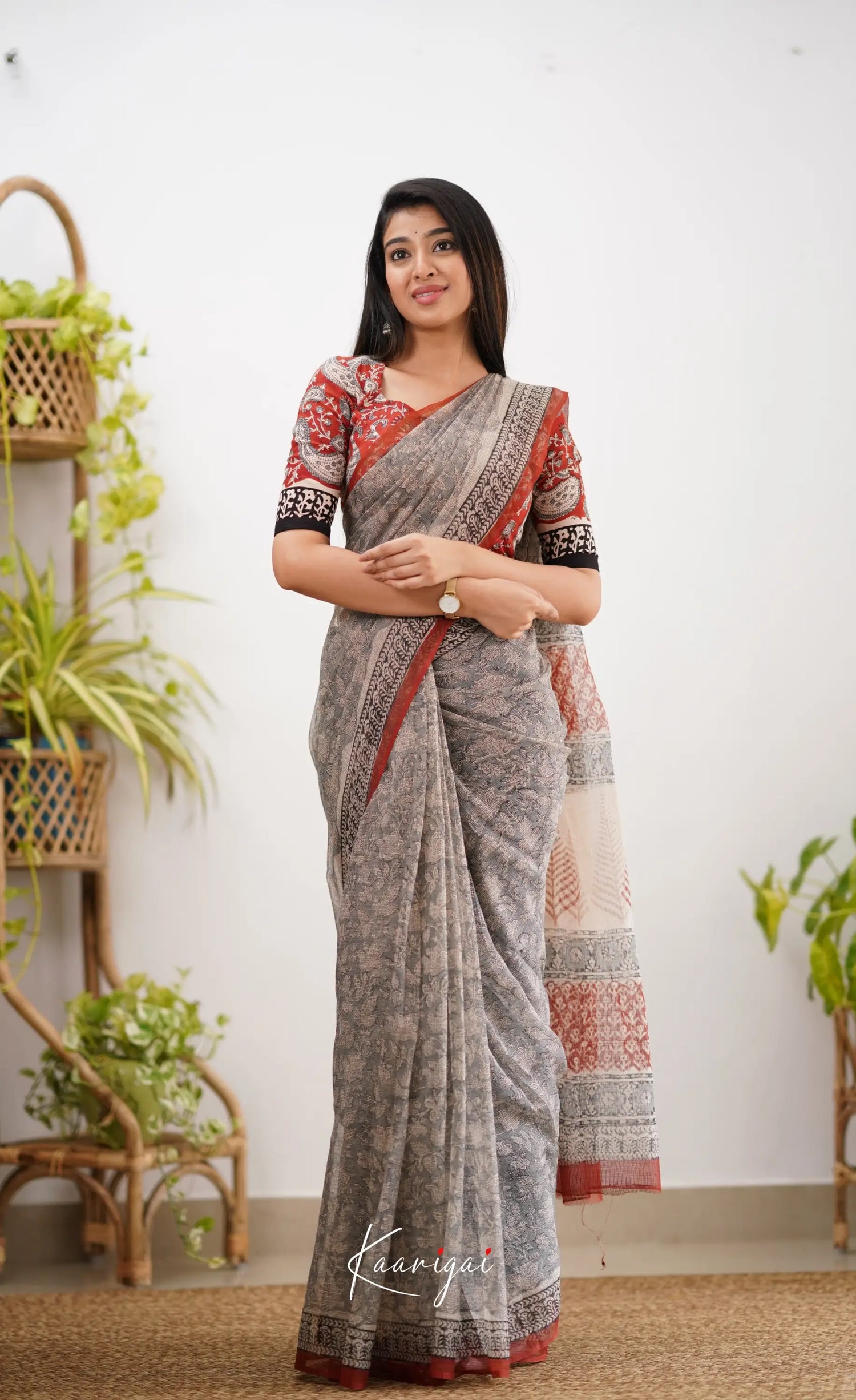 Kamali Kota Saree - Grey Sarees