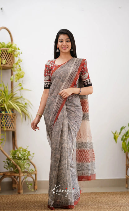 Kamali Kota Saree - Grey Sarees