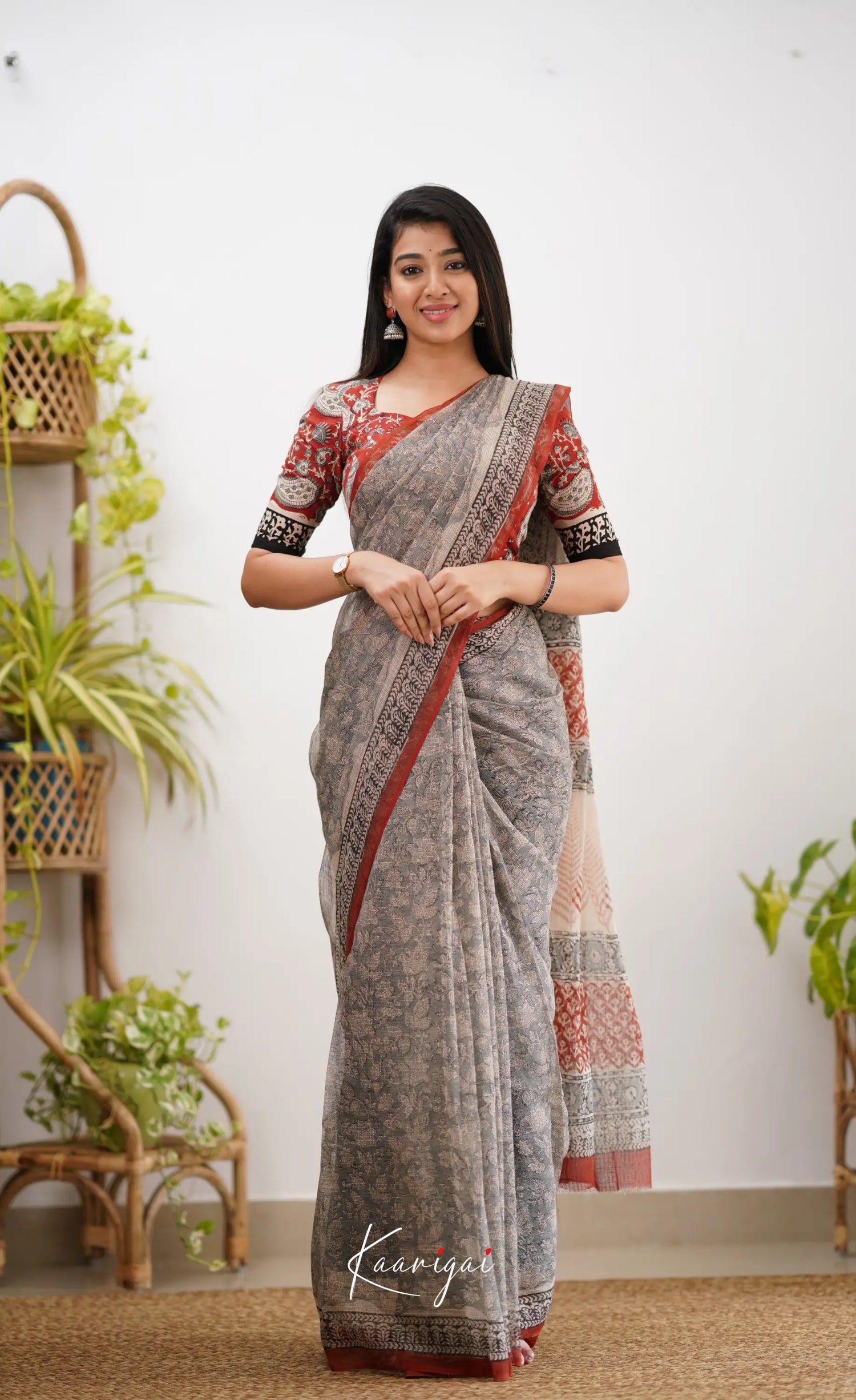 Kamali Kota Saree - Grey Sarees