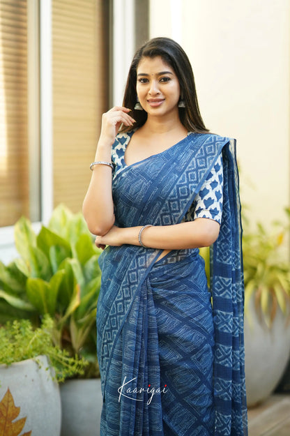 Kamali Kota Saree - Indigo Sarees