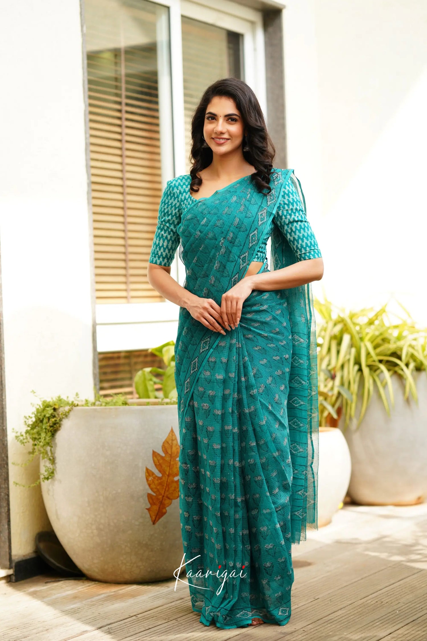 Kamali Kota Saree - Teal Blue Sarees