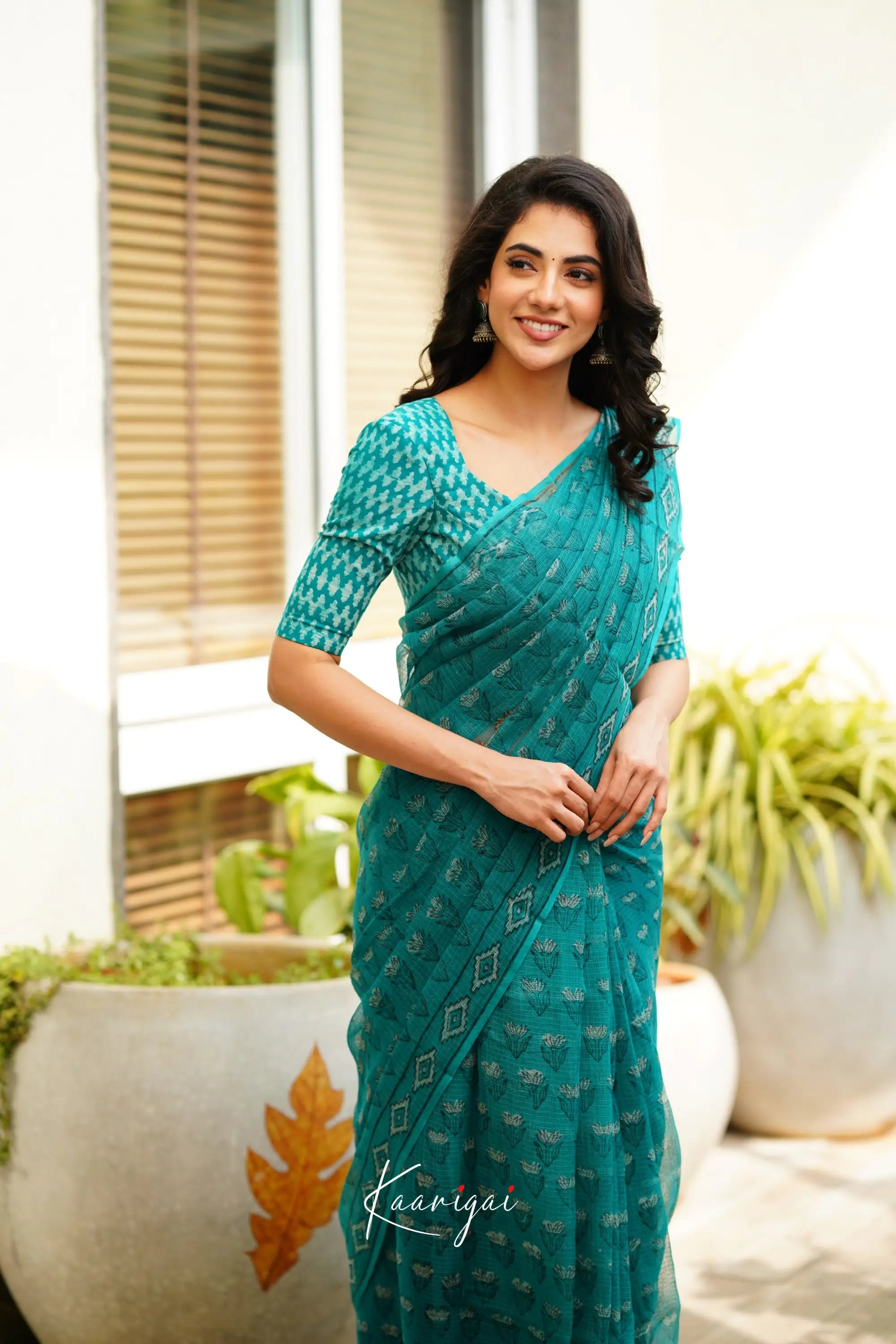 Kamali Kota Saree - Teal Blue Sarees