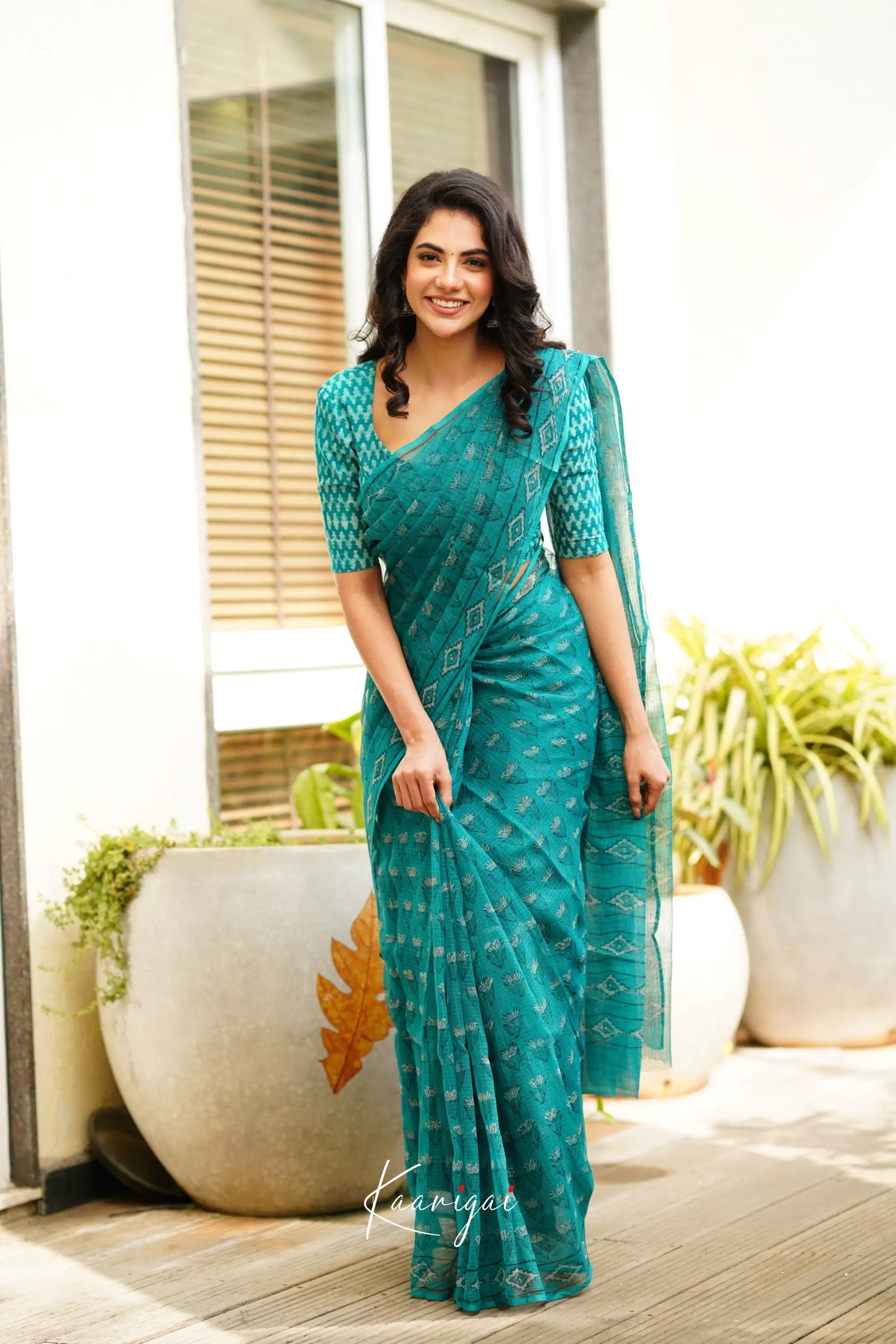 Kamali Kota Saree - Teal Blue Sarees