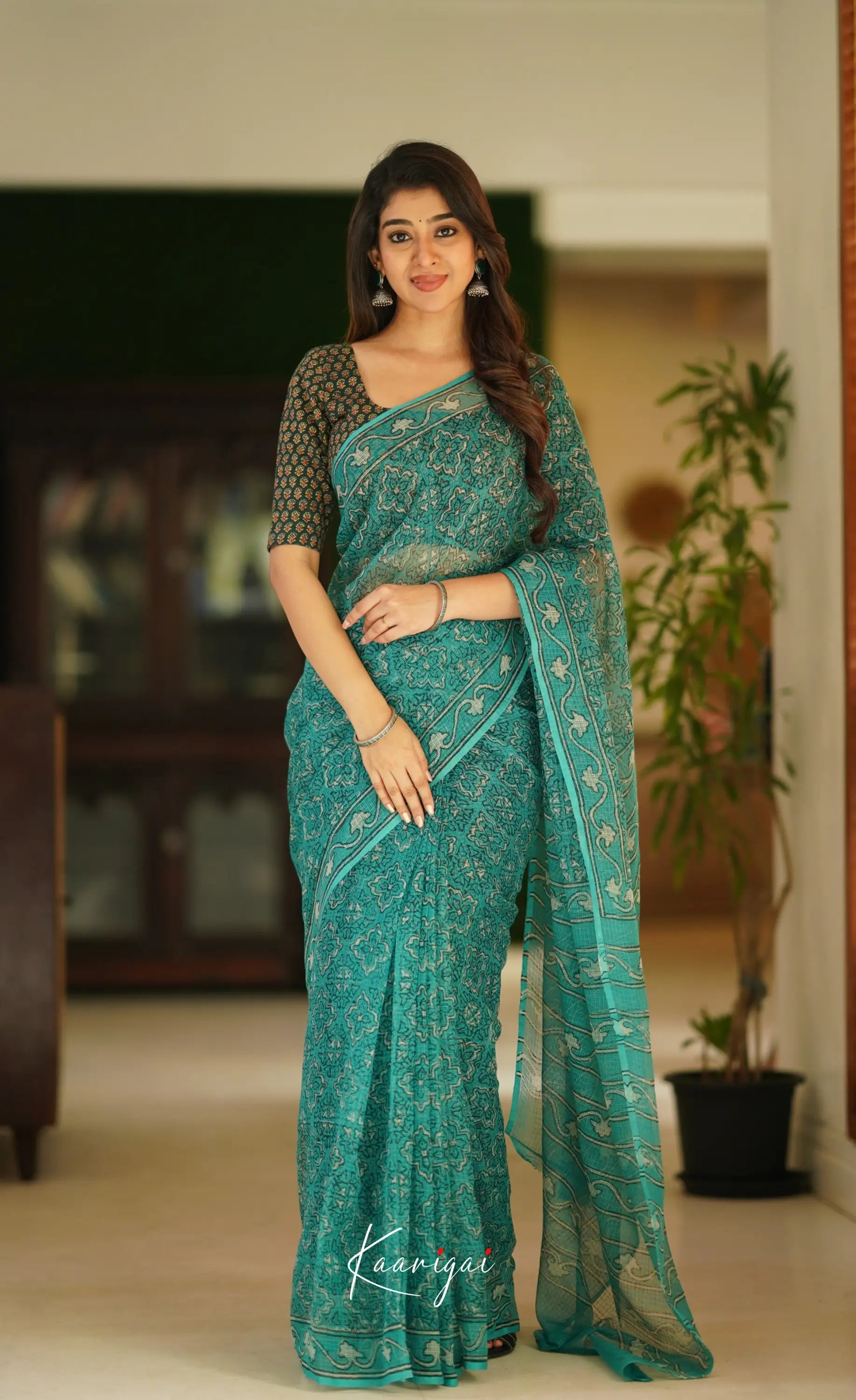 Kamali Kota Saree - Turquoise Blue Sarees