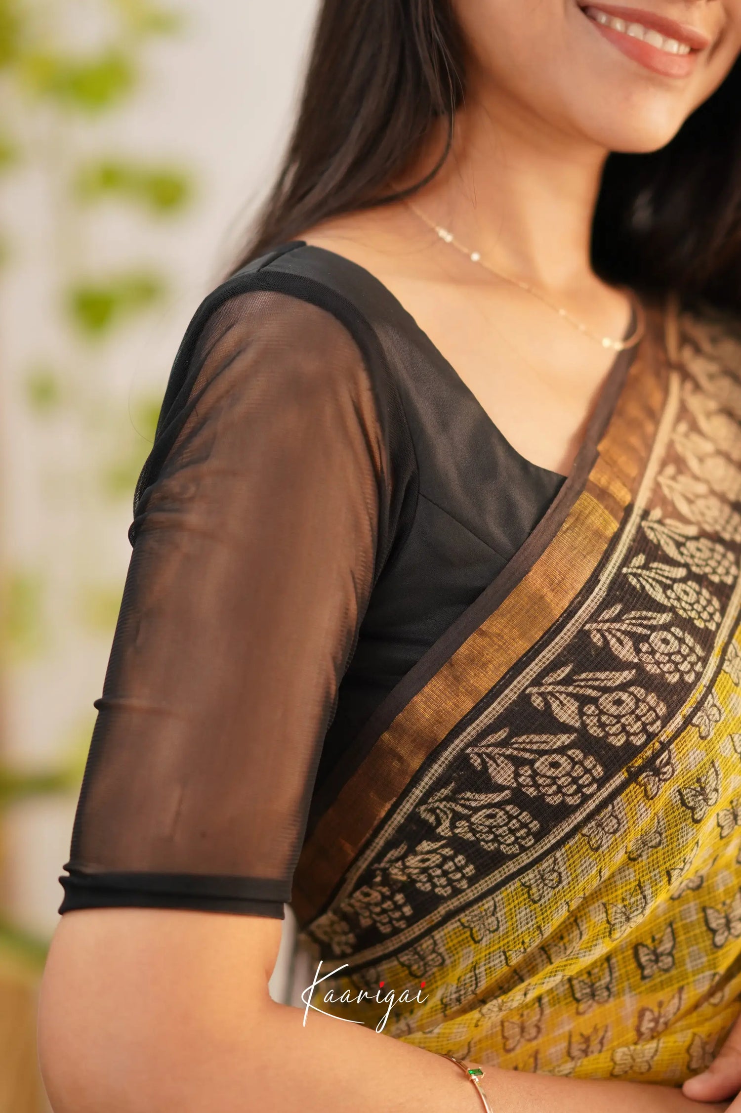 Kamali Kota Saree - Yellow And Black Sarees