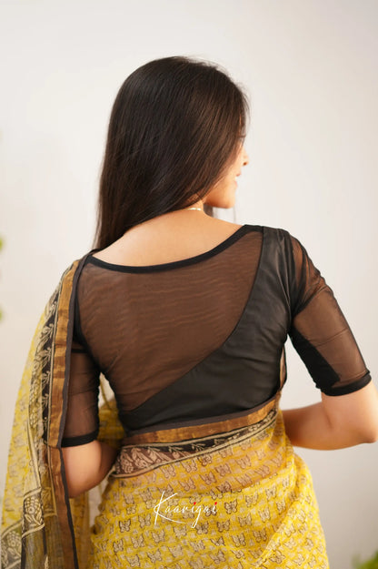 Kamali Kota Saree - Yellow And Black Sarees