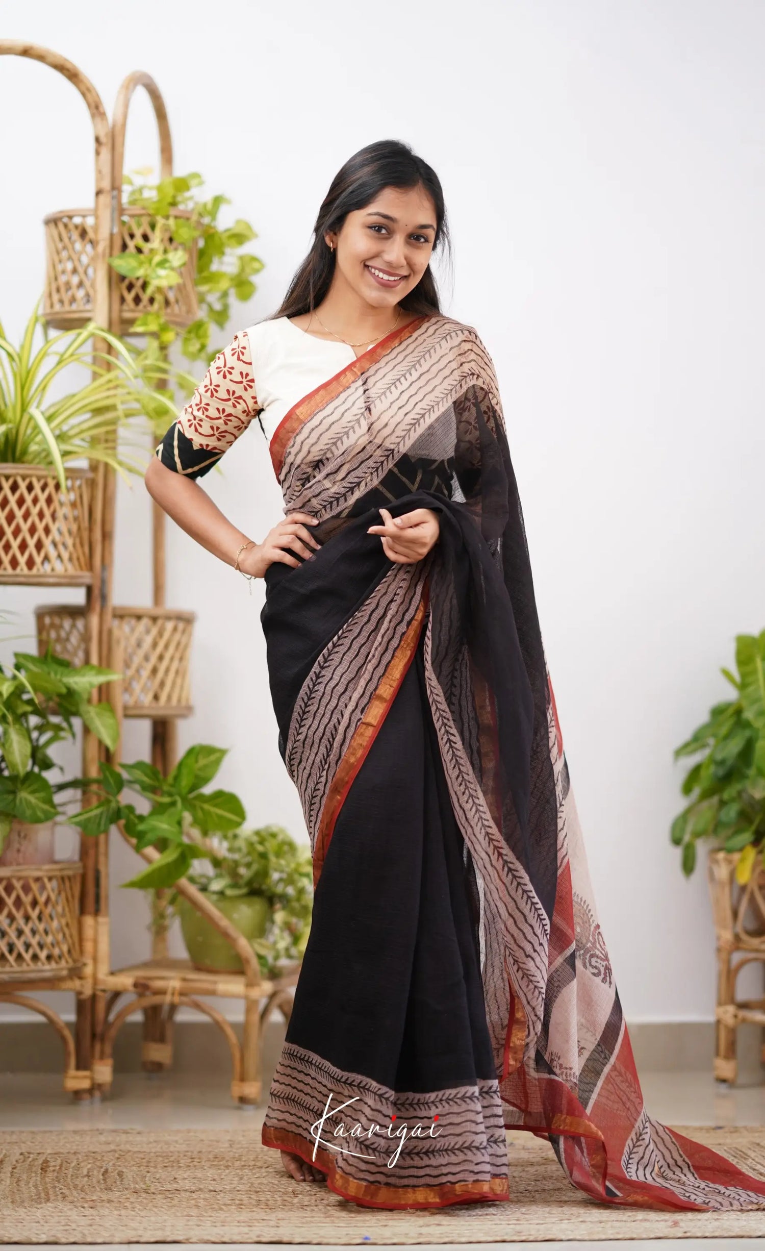 Kamali- Shade Of Black Kota Saree Sarees