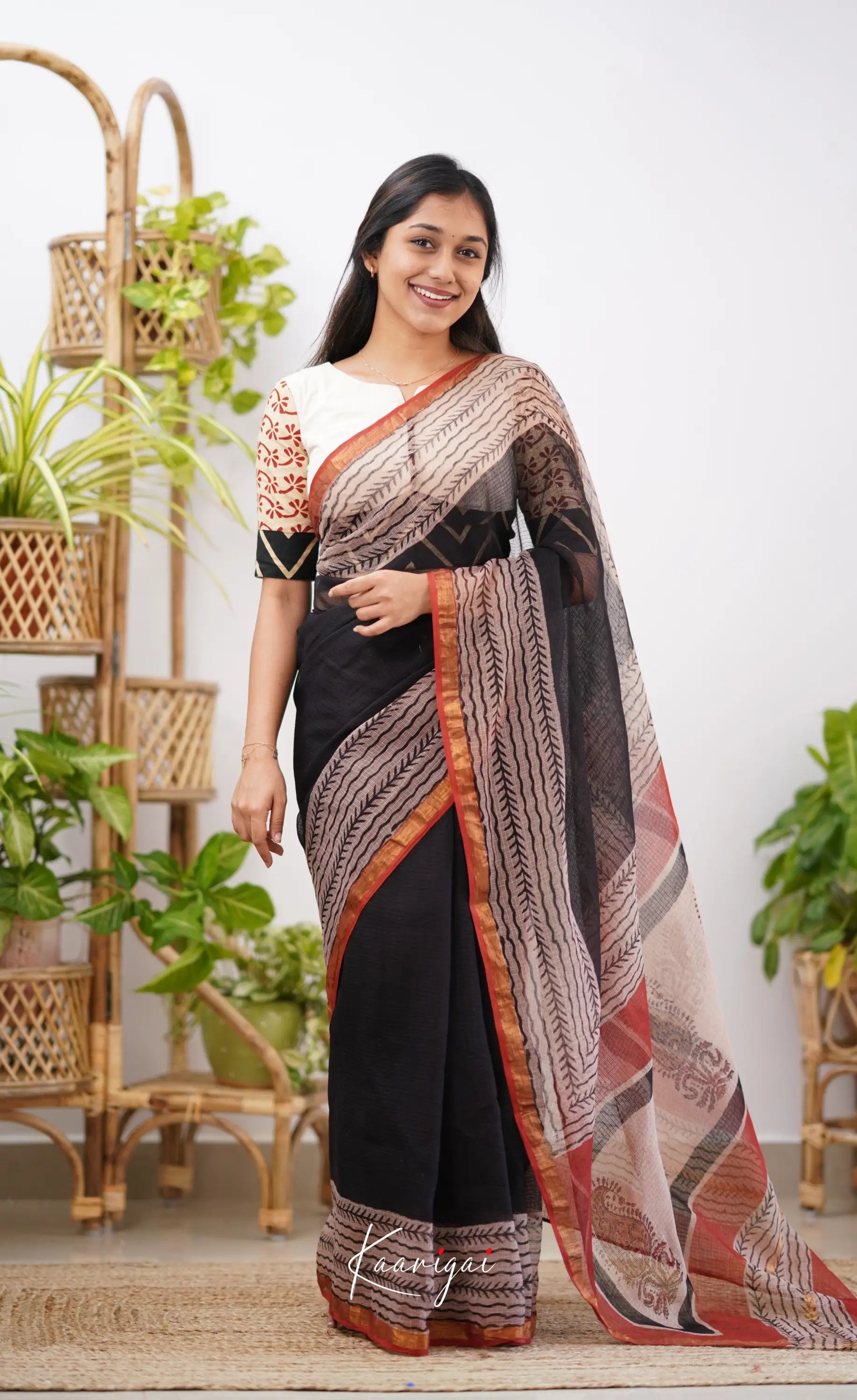 Kamali- Shade Of Black Kota Saree Sarees