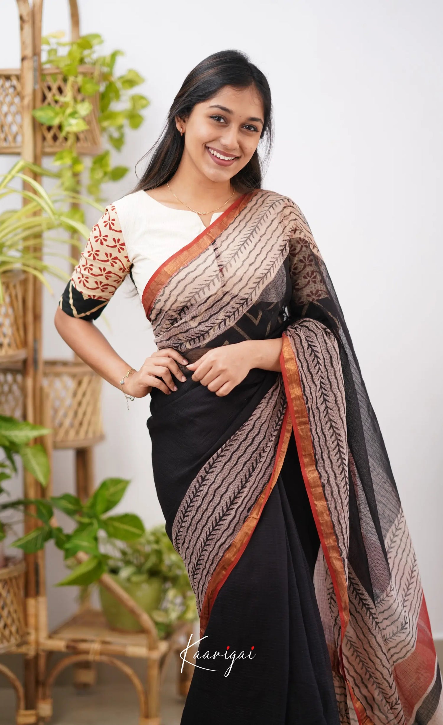 Kamali- Shade Of Black Kota Saree Sarees