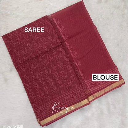 Kamali- Shade Of Maroon Kota Saree Sarees