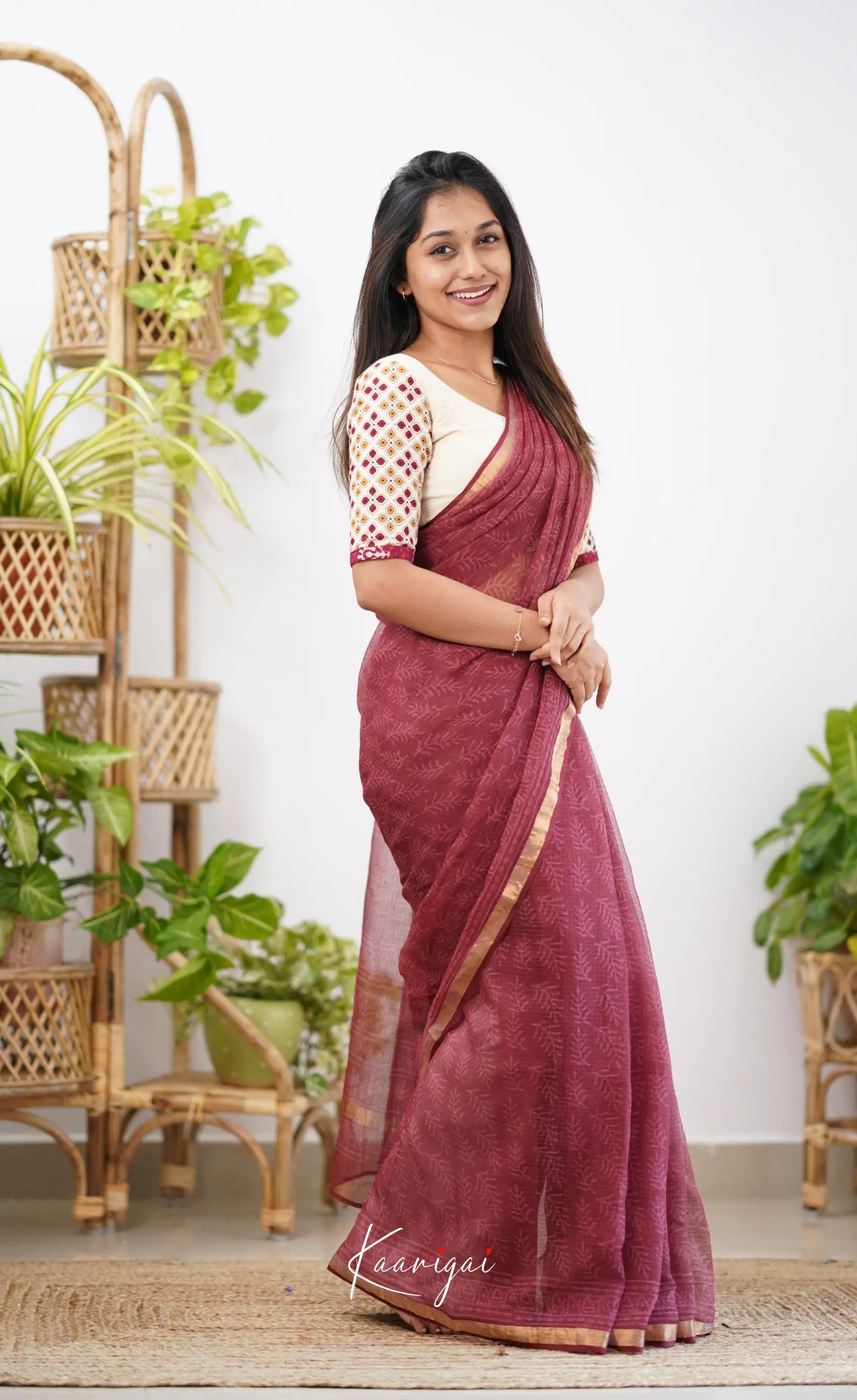 Kamali- Shade Of Maroon Kota Saree Sarees