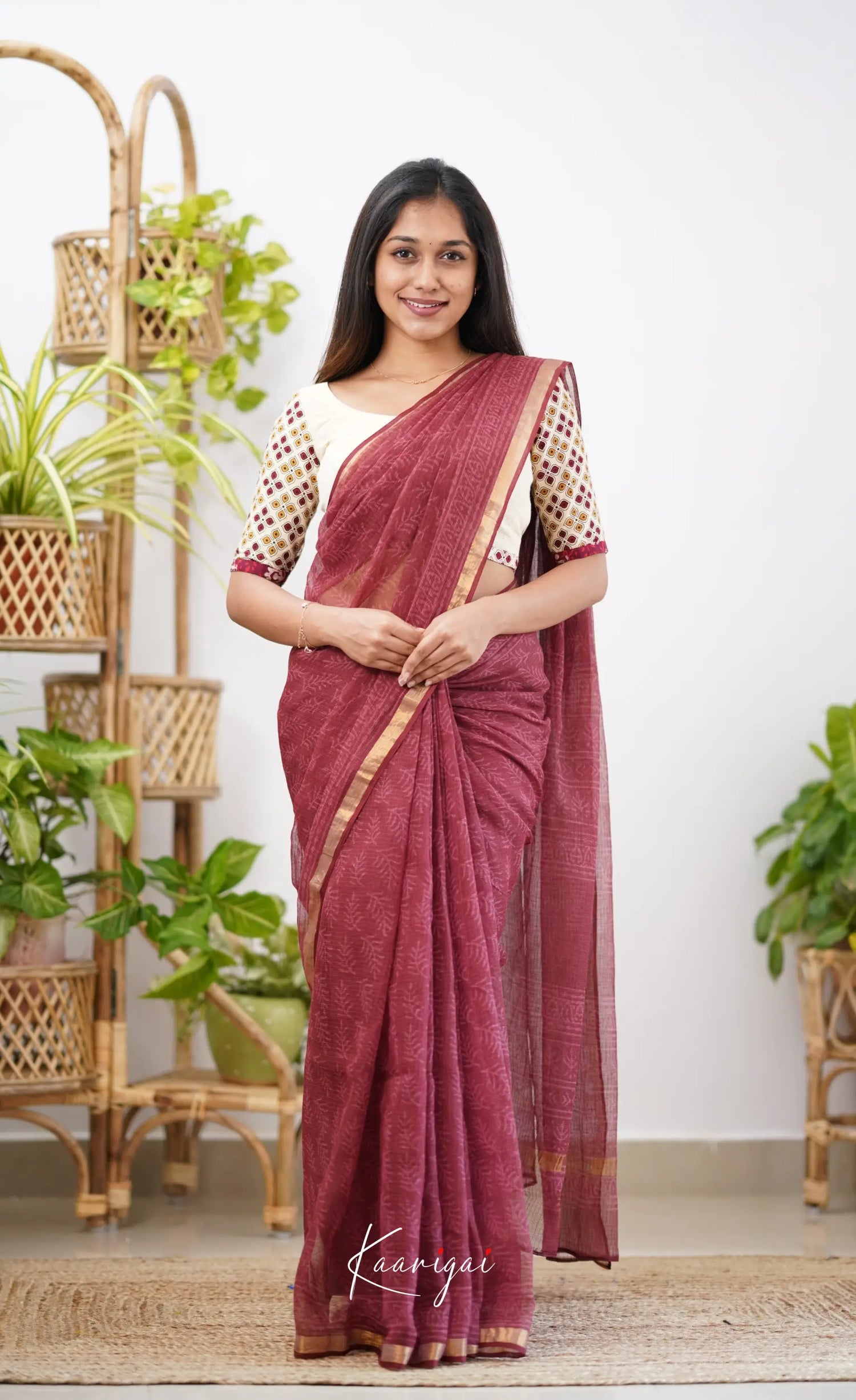 Kamali- Shade Of Maroon Kota Saree Sarees