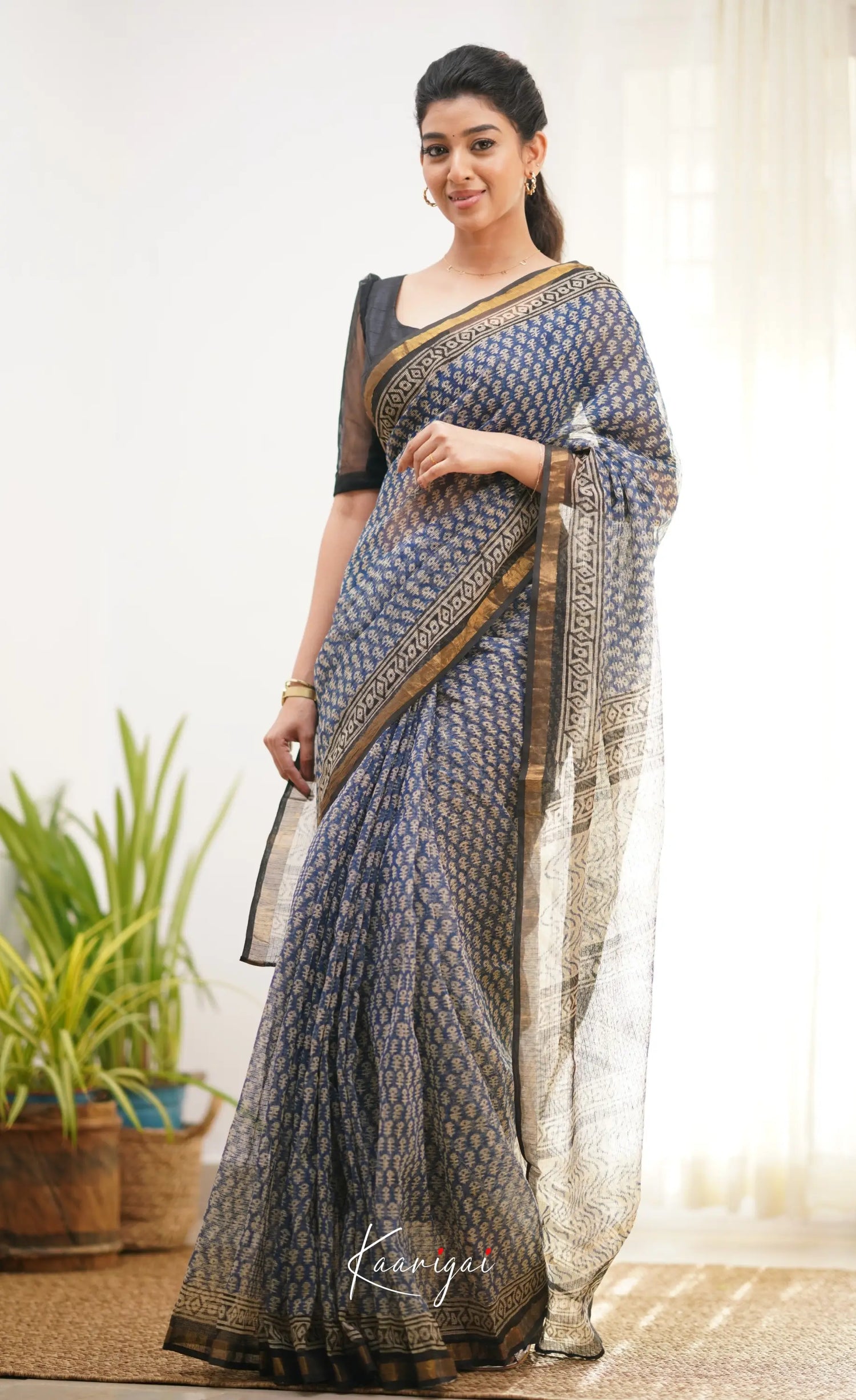 Kamali - Shade Of Navy Blue And Black Sarees