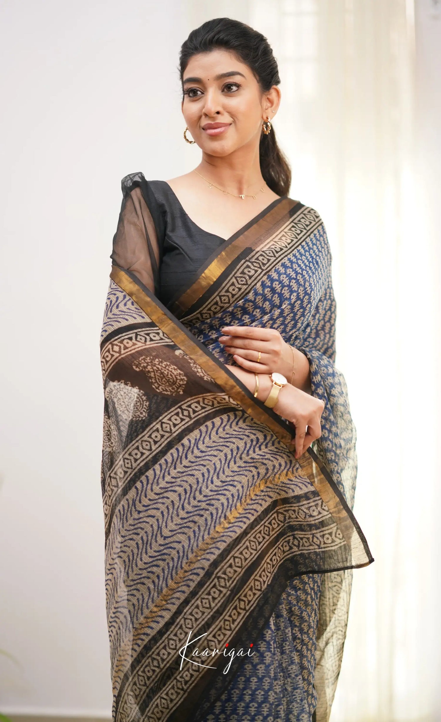 Kamali - Shade Of Navy Blue And Black Sarees