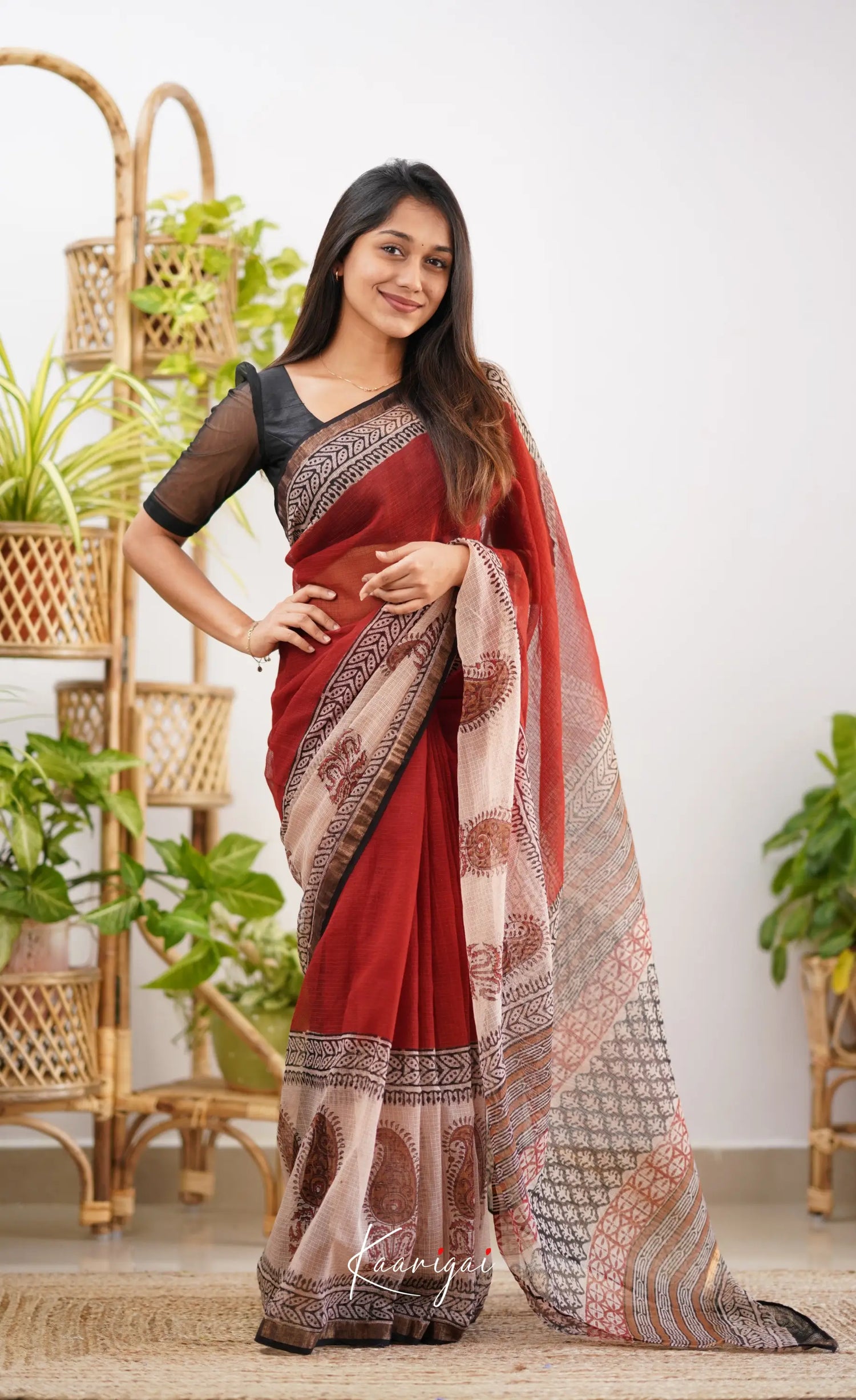 Kamali- Shade Of Red Kota Saree Sarees