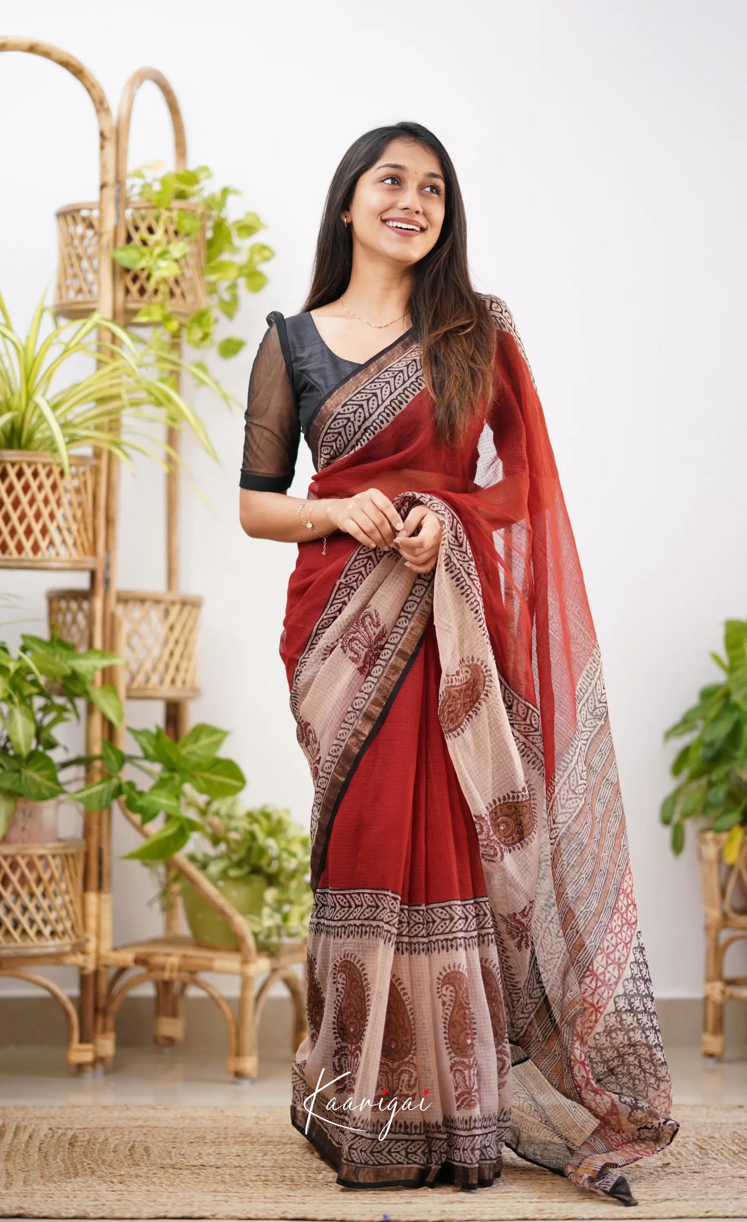 Kamali- Shade Of Red Kota Saree Sarees