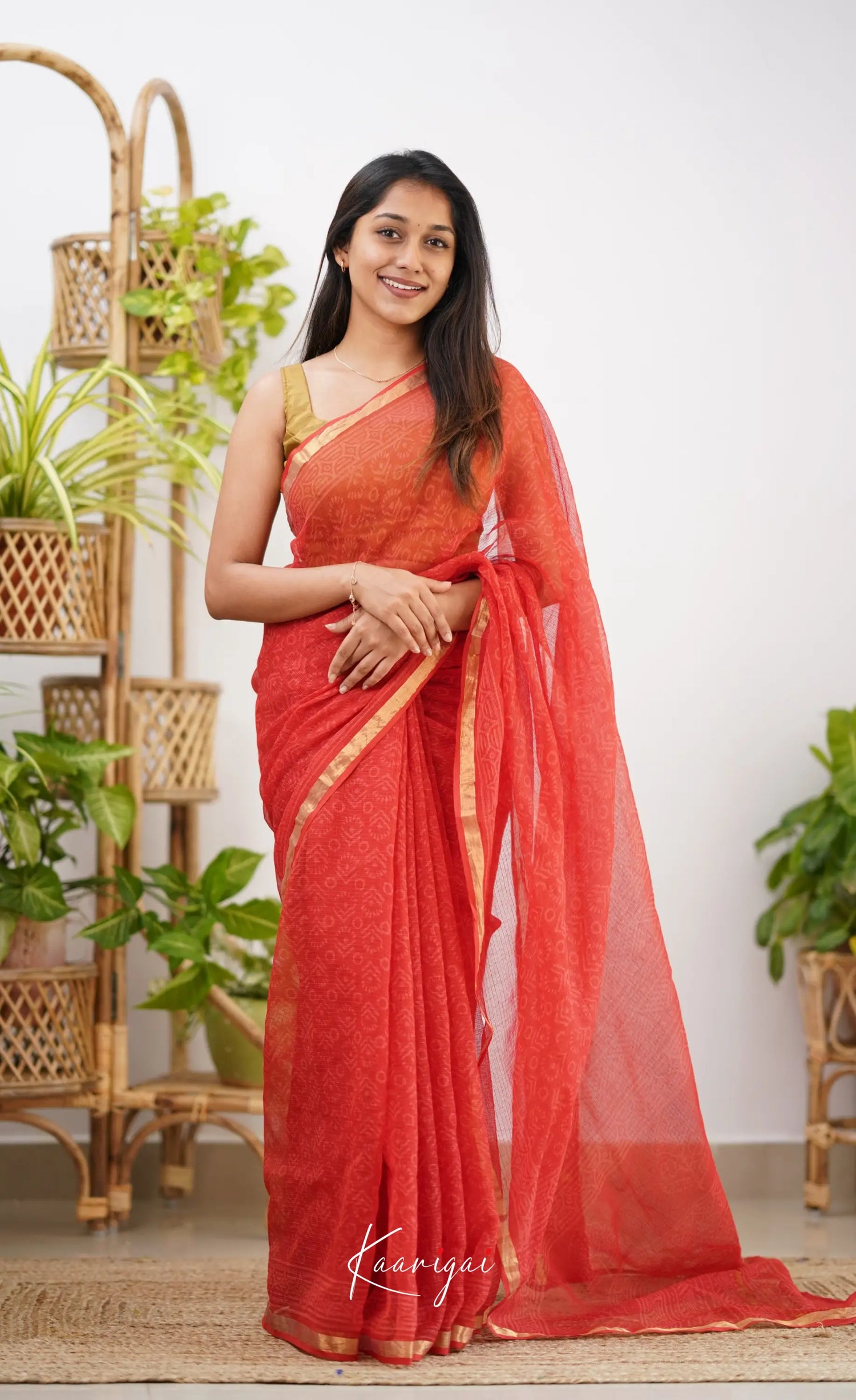 Kamali- Shade Of Red Kota Saree Sarees