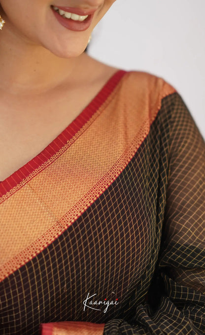Black Maheswari Silk Cotton Saree Sarees