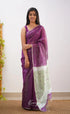 Aadrika- Dark Purple And Pastel Green Pure Maheshwari Silk Cotton Saree Sarees