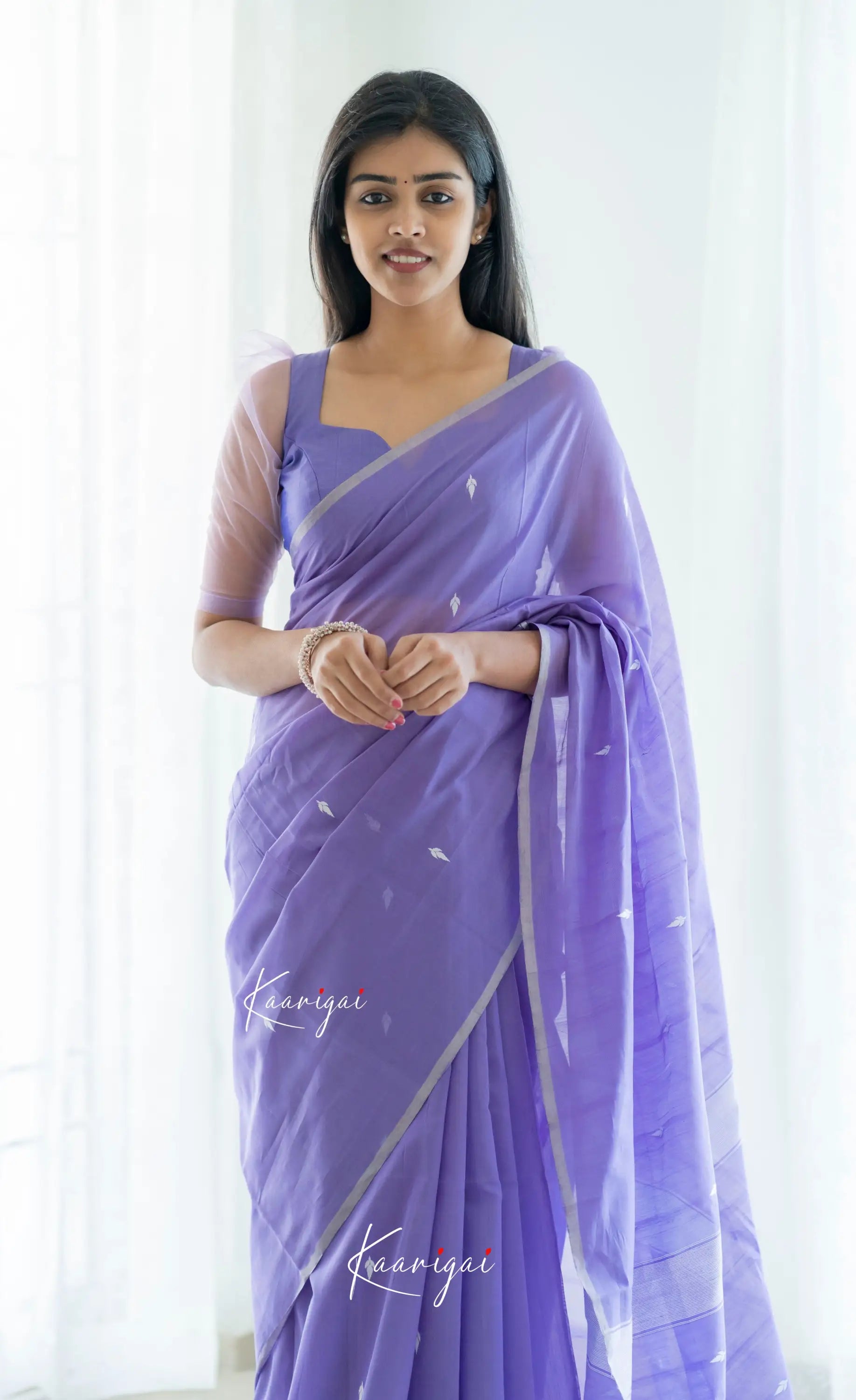 Aadrika - Lavender Pure Maheswari Silk Cotton Saree Sarees