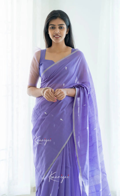 Aadrika - Lavender Pure Maheswari Silk Cotton Saree Sarees