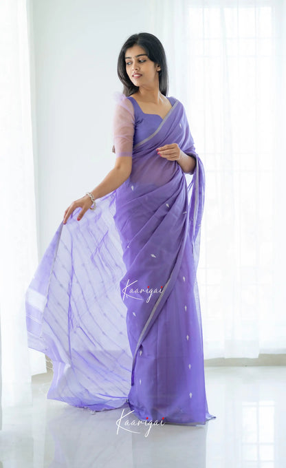 Aadrika - Lavender Pure Maheswari Silk Cotton Saree Sarees