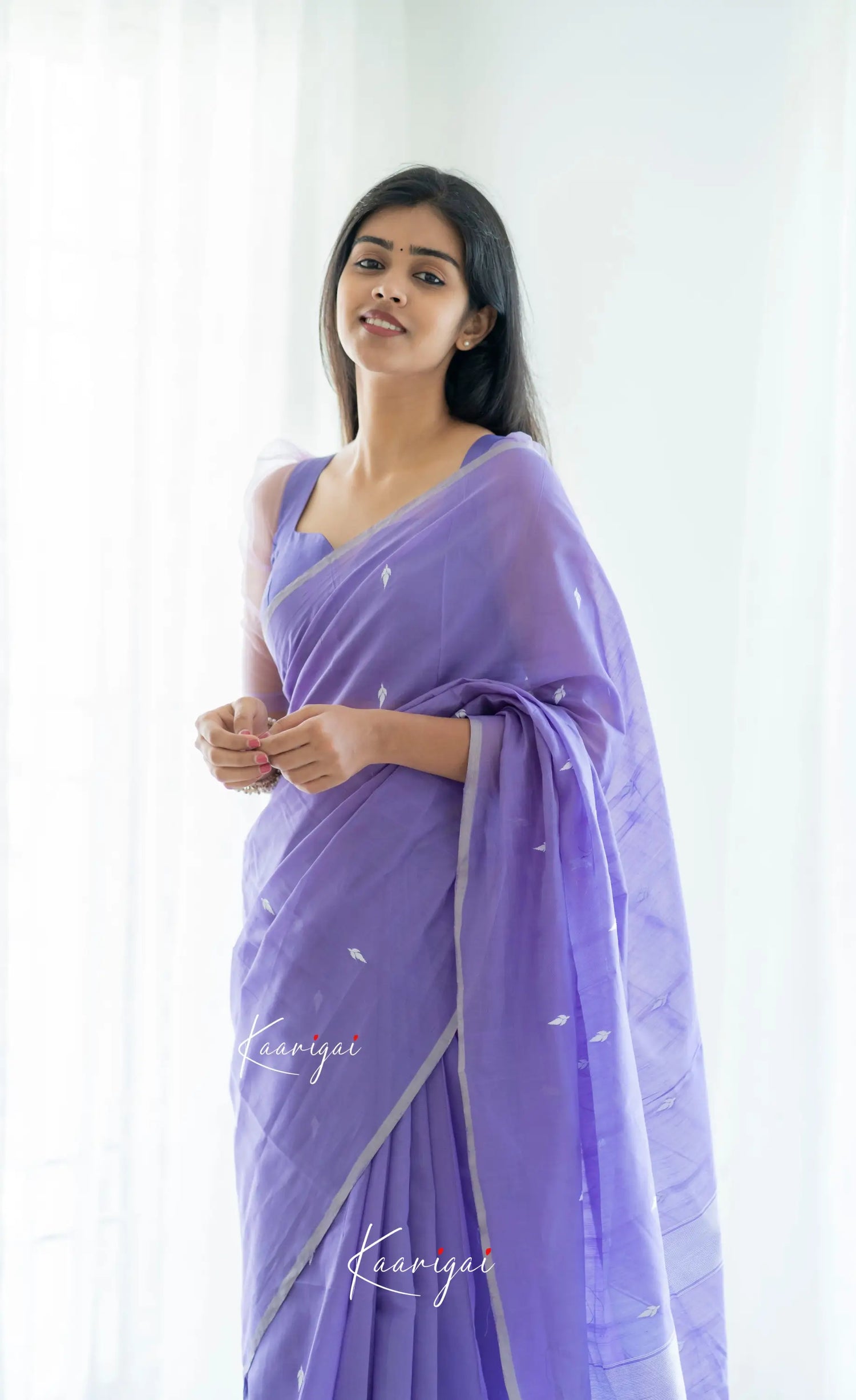 Aadrika - Lavender Pure Maheswari Silk Cotton Saree Sarees