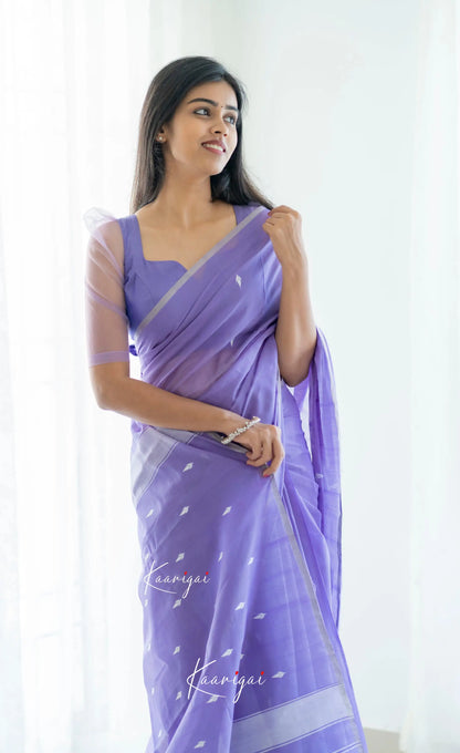 Aadrika - Lavender Pure Maheswari Silk Cotton Saree Sarees