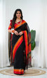 Maanvi Maheswari Silk Cotton Saree - Black And Red Sarees