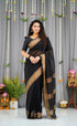 Maanvi Maheswari Silk Cotton Saree - Black Sarees