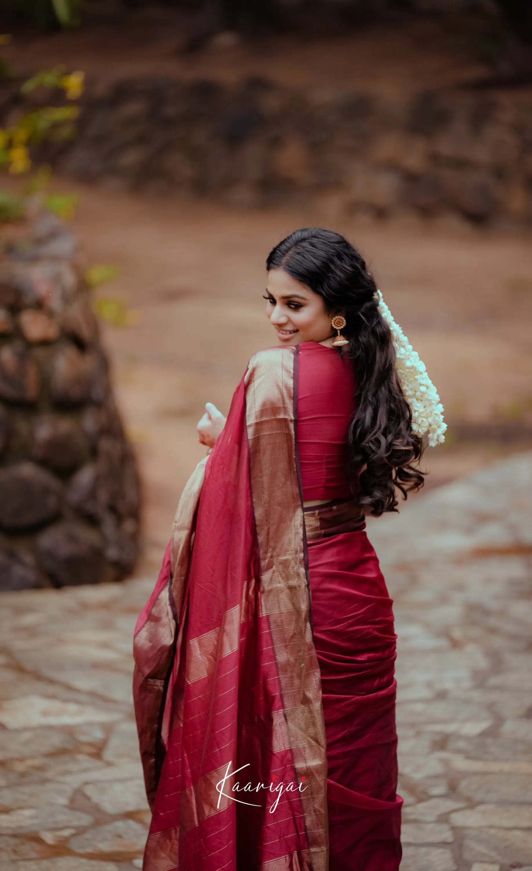 Maanvi Maheswari Silk Cotton Saree - Burgundy Violet Sarees